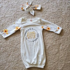 "Little Sister" sleepdress with headband